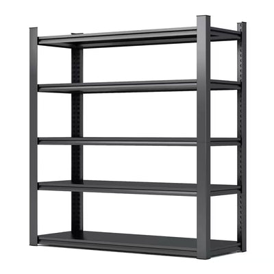 72 In. H 5-Tier Metal Shelves 2000 Lbs. Heavy Duty Storage Shelve Adjustable Garage Shelf Industrial Shelving Unit-Black