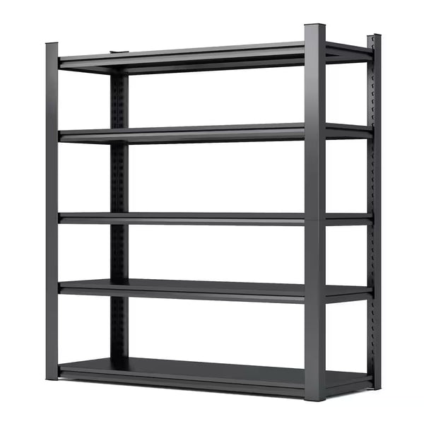 72 In. H 5-Tier Metal Shelves 2000 Lbs. Heavy Duty Storage Shelve Adjustable Garage Shelf Industrial Shelving Unit-Black
