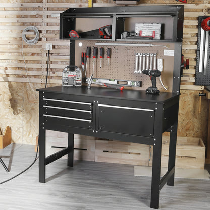 2-In-1 48-Inch Workbench and Cabinet Combo with Light, Steel, Wood — product view 5