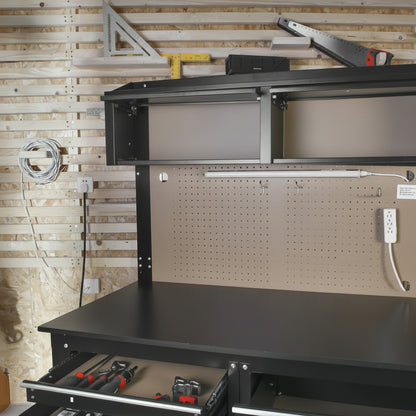 2-In-1 48-Inch Workbench and Cabinet Combo with Light, Steel, Wood — product view 6