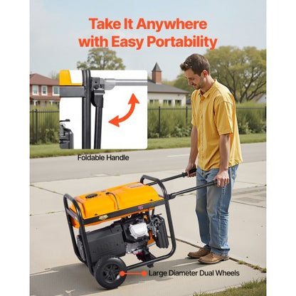 VEVOR GF12000E-A2 Tri-Fuel Portable Generator, 13,500W Peak Output