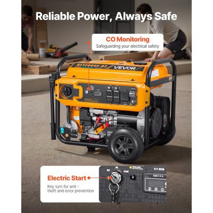 VEVOR GF12000E-A2 Tri-Fuel Portable Generator, 13,500W Peak Output