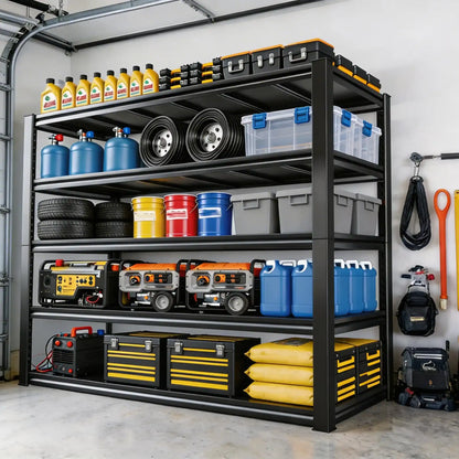 Industrial Garage Shelving, Heavy Duty Storage Shelves, Adjustable Metal Shelving for Basement Warehouse