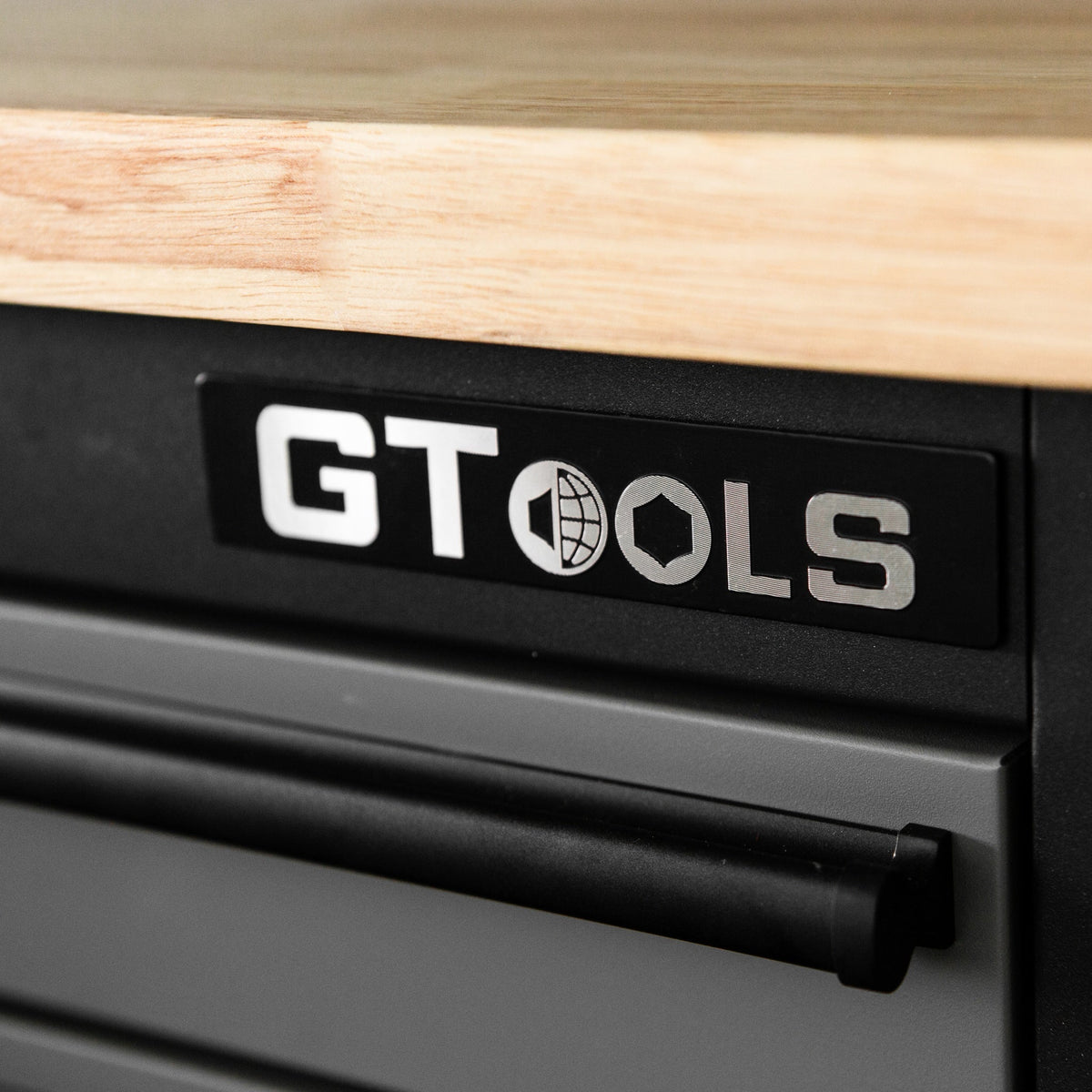 GT7218 72-Inch Rolling Tool Chest with Wood Workbench, LED Light, Power Strip & Upper Cabinets – Black