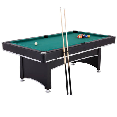7-Foot 2-in-1 Pool Table and Table Tennis Conversion Set – Black