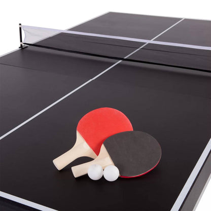 7-Foot 2-in-1 Pool Table and Table Tennis Conversion Set – Black