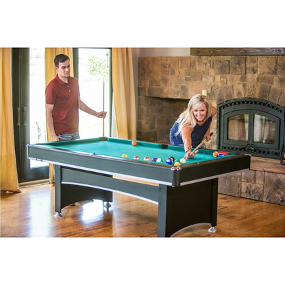 7-Foot 2-in-1 Pool Table and Table Tennis Conversion Set – Black