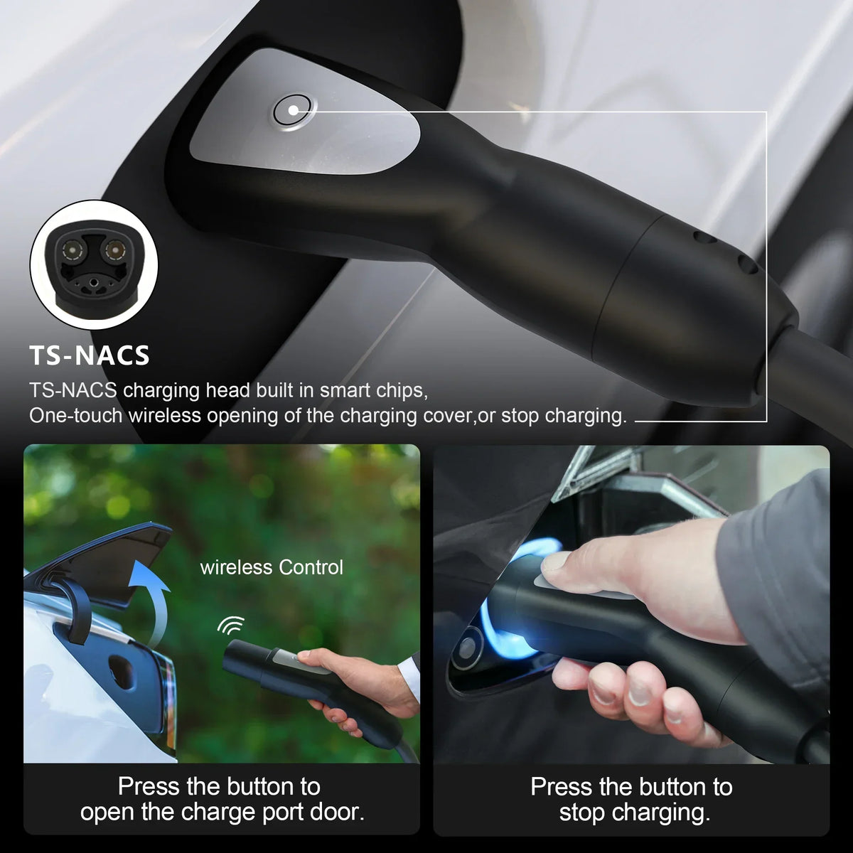 feyree TS-NACS 7kW Portable EV Charger, 32A, Smart App Control