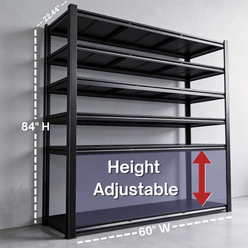 Industrial Garage Shelving, Heavy Duty Storage Shelves, Adjustable Metal Shelving for Basement Warehouse