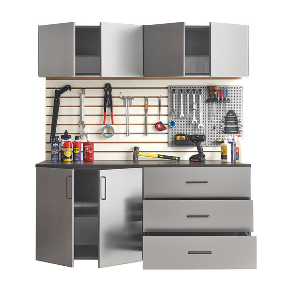 Astro Series Garage Cabinet Set C – 5-Piece, Metallic Gray