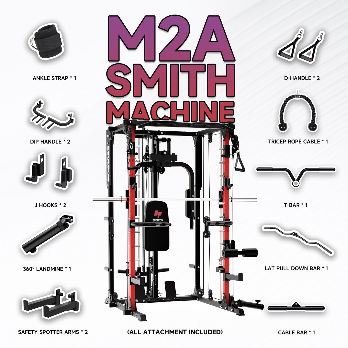M2A Brute All-In-One Smith Machine Home Gym — product view 3